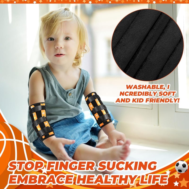Threlaco 2 Pack Thumb Sucking Stop for Kids Toddlers Nail Biting Treatment Finger Sucking Deterrent Guard Prevention Anti Nose Picking Pediatric Elbow Immobilizer for Boys Girls 2-6 Years(Sport) - Image 5